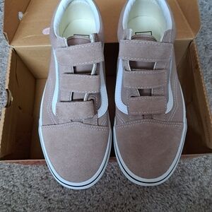 Vans Kids Old Skool Brown & White Suede Sneakers